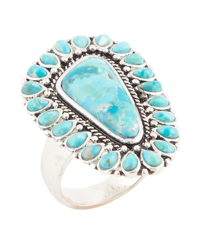 Barse Sedona Blue Turquoise and Silver Statement Ring