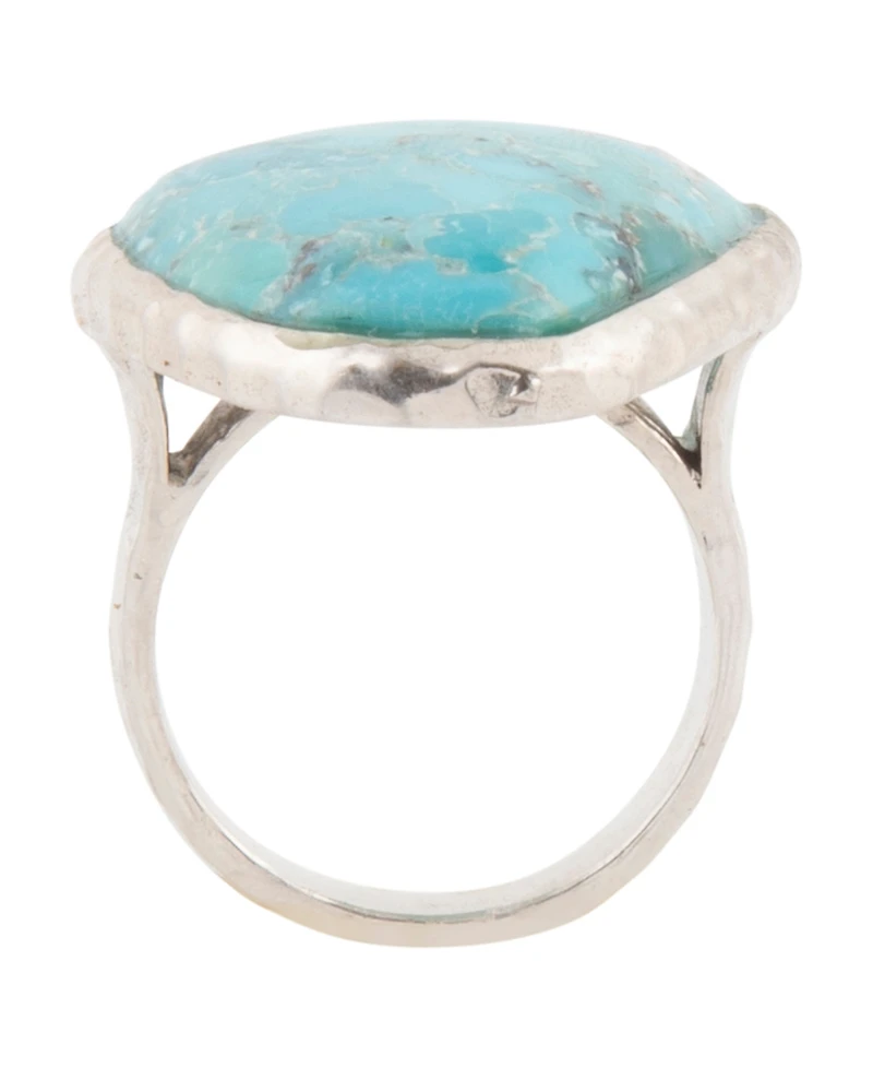 Barse Abstract Blue Turquoise and Silver Ring
