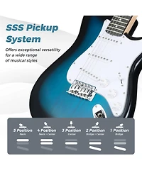 Hongge 39-Inch Full-Size Electric Guitar Beginner Kit with 15W Amplifier and Accessories