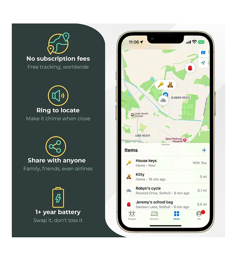 Roam Smart Tracker - Bluetooth Item Locator, No Subscription