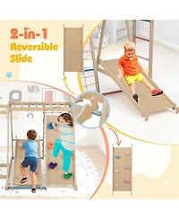 Sugift Kids 6-in-1 Indoor Jungle Gym Playground Builds Balance & Coordination, Ages 3-14