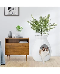 Sugift Smart Plant Cat Litter Box with Electronic Odor Removal and Sterilization
