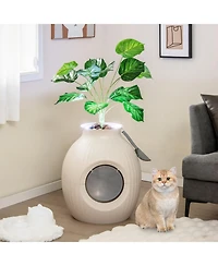 Sugift Smart Plant Cat Litter Box with Electronic Odor Removal and Sterilization