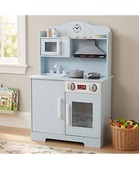 Sugift Wooden Light-and-Sound Play Kitchen Playset, Ages 3+
