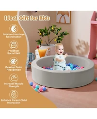 Sugift 42.5 in Round Foam Ball Pit with 25D Sponge Filling and Washable Pu Cover for Toddlers
