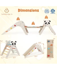 Hongge Foldable Wooden Montessori-Style 3-Piece Climbing Set, Ages 3+