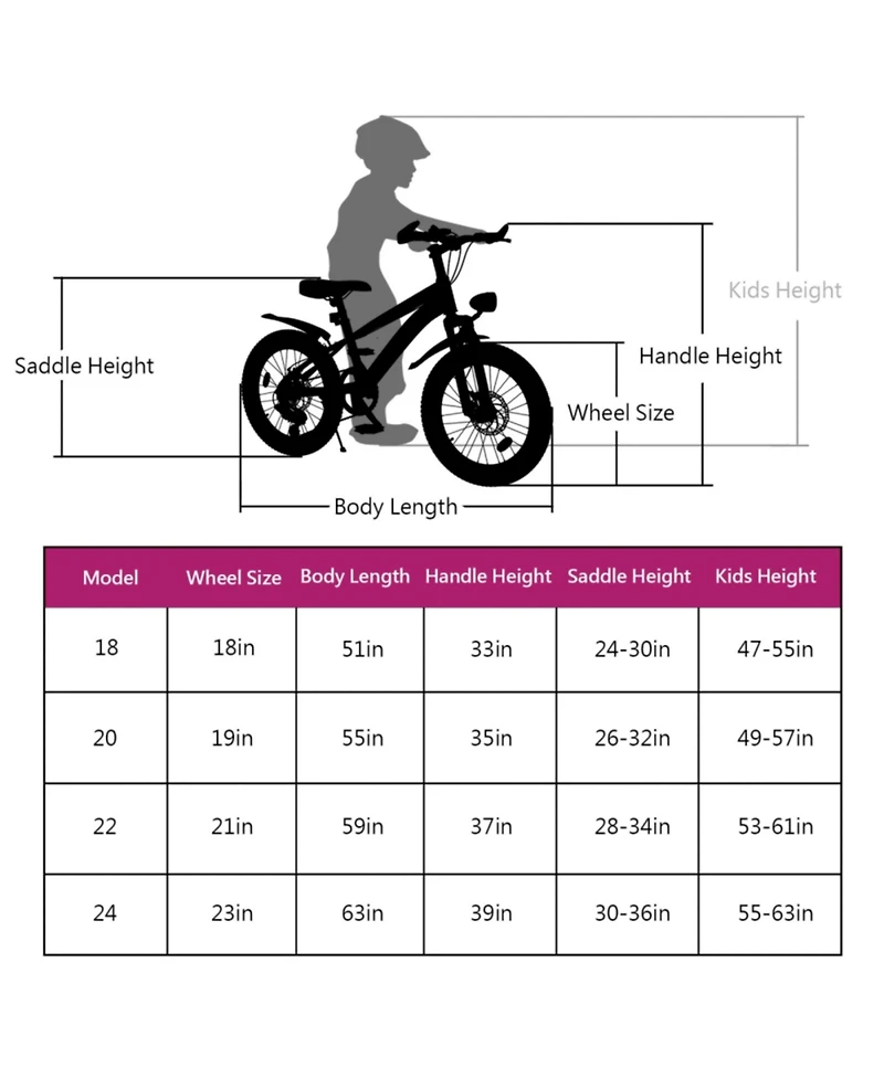ECHTPeak 20 Inch Kids Mountain Bike for Boys and Girls Ages 7-12 - 7-Speed Gears, Dual Disc Brakes, Shock Absorber Front Fork, Led Light