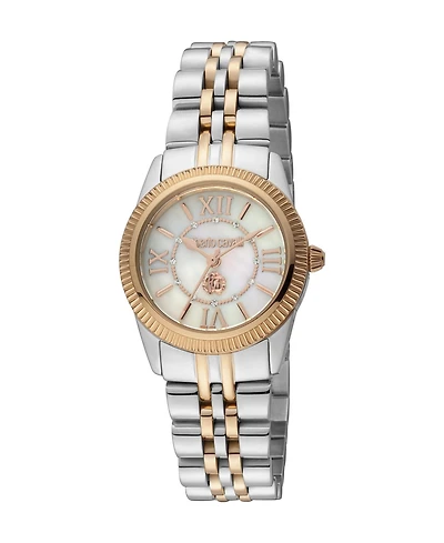 Roberto Cavalli Women's Mini Quartz Two Tone Stainless Steel Bracelet Watch