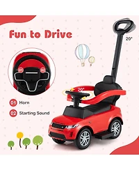 Sugift 3-in-1 Push Car with Removable Handle and Guardrail, Ages 18-36 Months