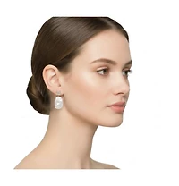 Rivka Friedman 18K Gold Plated Imitation Freshwater Pearl and Cz Drop Earring