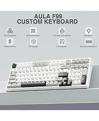Aula F99 Tri-Mode Bluetooth Usb-c Hot-Swappable Wireless Mechanical Keyboard