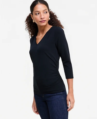 I.n.c. International Concepts Women's V-Neck 3/4-Sleeve Knit Top, Macy's Exclusive