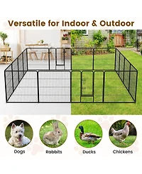 Sugift 16 Panel 24 32 40 in Height Dog Playpen with Lock and Large Door 32 in