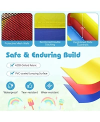Hongge 7-in-1 Outdoor Bounce House with Dual Slides & 680W Blower, Accommodates 2 Kids, Ages 3-12