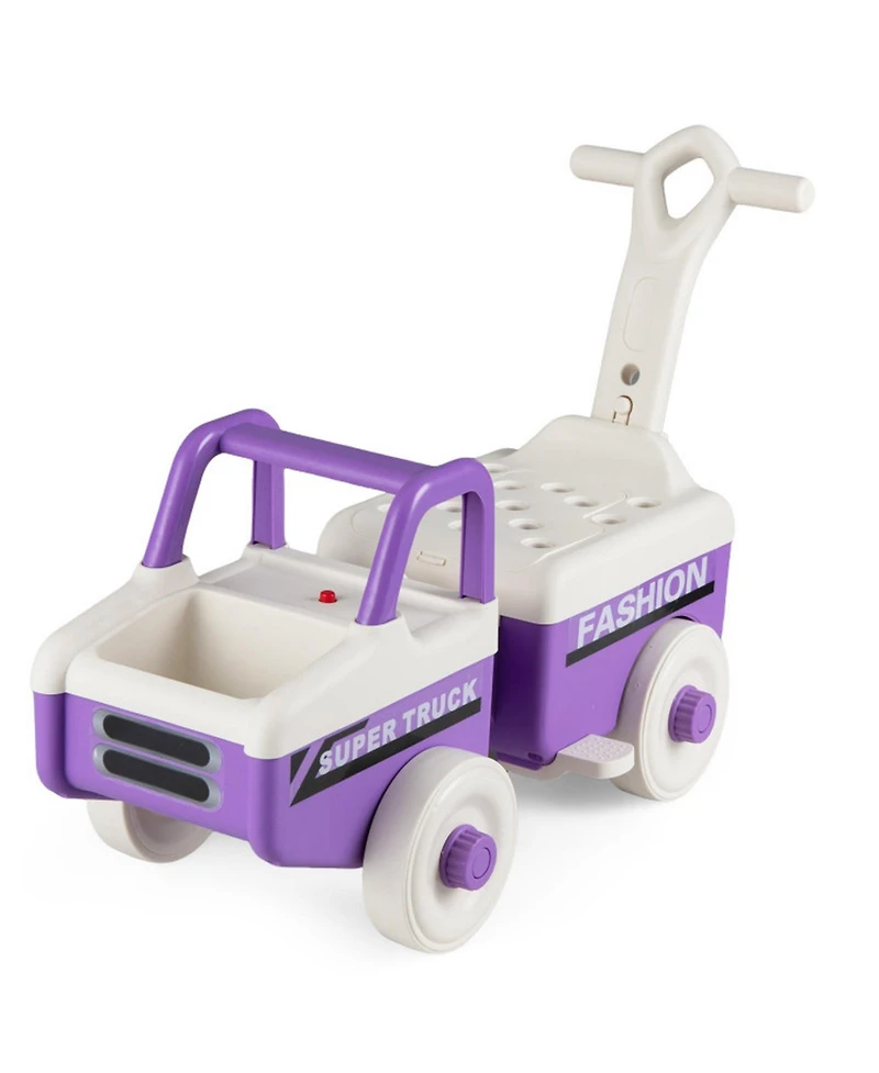 Hongge 4-in-1 Ride-On Push Car with Detachable Cargo Trailer & Music, 45 lbs Capacity, Ages 18 Months+