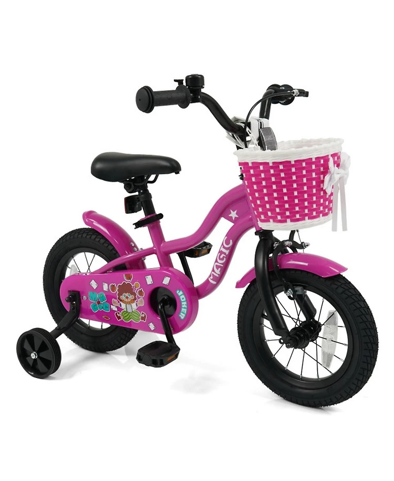 Hongge 12-Inch Kids' Bike with Detachable Training Wheels and Adjustable Seat, 110 lbs Capacity, Ages 3–8