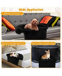 Sugift Plush Calming Dog Couch Bed with Anti-Slip Bottom