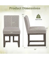 Sugift Modern Farmhouse Fabric Dining Chairs Set of 4 with 5.5in Thickened Padded Seat