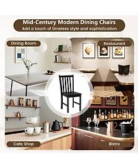 Sugift Set of 2 Rustic Wooden Dining Chairs with Slat Tilt Backrest