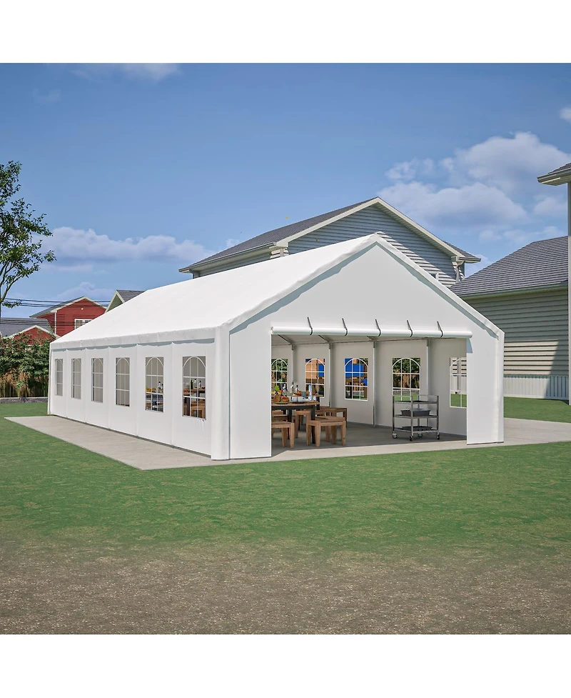 Asagikoiai 20x40FT Heavy Duty Outdoor Wedding Party Tent with Sidewalls and Carry Bags