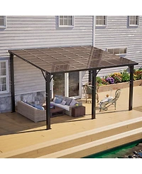 Asagikoiai 9x13 Ft Hardtop Gazebo, Aluminum Patio Pergola with Polycarbonate Roof