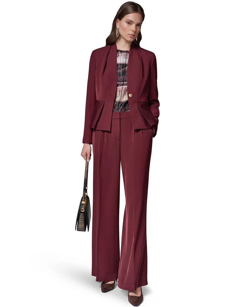 Donna Karan New York Women's Petite Collarless Peplum Blazer