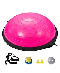 Hongge Large 26 in Half Balance Ball Trainer 1500 lbs Capacity with Resistance Bands and Foot Pump