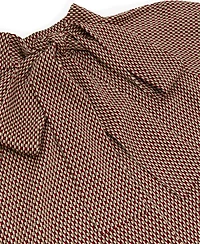 Reiss Women's Geometric-Print Tie-Neck Blouse