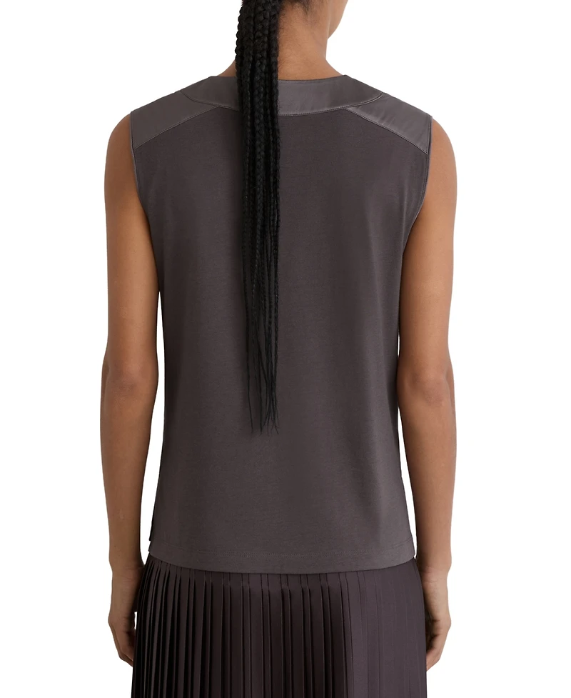 Reiss Women's Silk-Trim Sleeveless Top