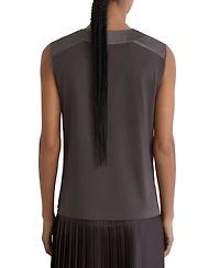 Reiss Women's Silk-Trim Sleeveless Top