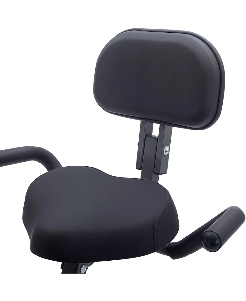 Sevorley Folding Exercise Bike with Backrest, Arm Bands and Lcd Monitor, 16-Level Magnetic X-Bike for Upright or Recumbent Workouts