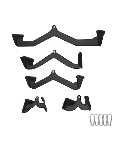 Sugift 5-Set Lat Pulldown Attachments T-bar V-bar Tricep Bar for Home Gym Strength Training
