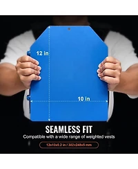 Sugift 5.75 Lb Pair Steel Weight Vest Plates Ergonomic Fit for Strength Training Running Fitness