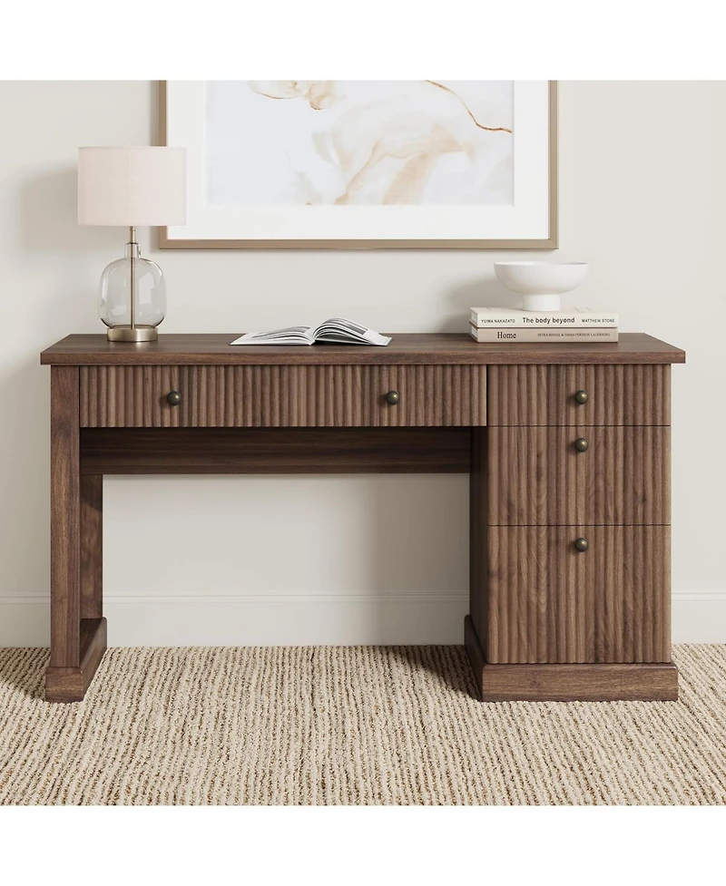 gaomon 54" Fluted Executive Desk with Charging Station