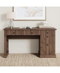 gaomon 54" Fluted Executive Desk with Charging Station