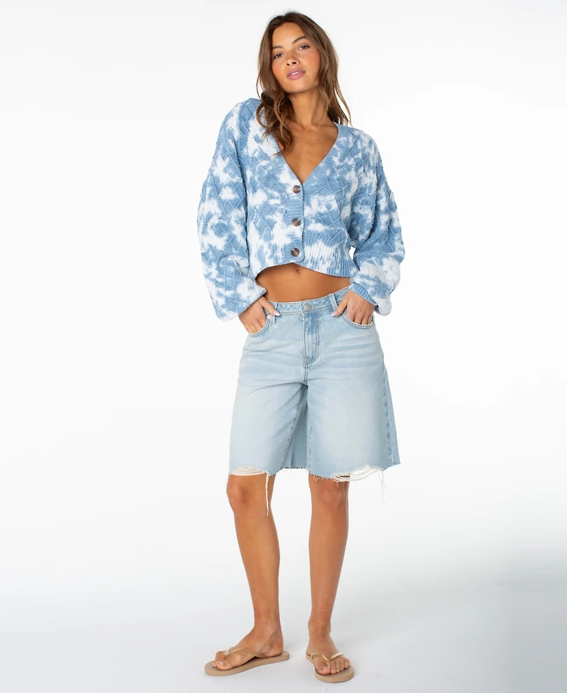 Roxy Women's Sundaze Tie-Dye Cropped Cardigan
