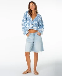 Roxy Women's Sundaze Tie-Dye Cropped Cardigan