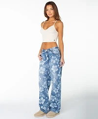 Roxy Women's Haven Flora Low-Rise Straight-Leg Floral-Print Jeans