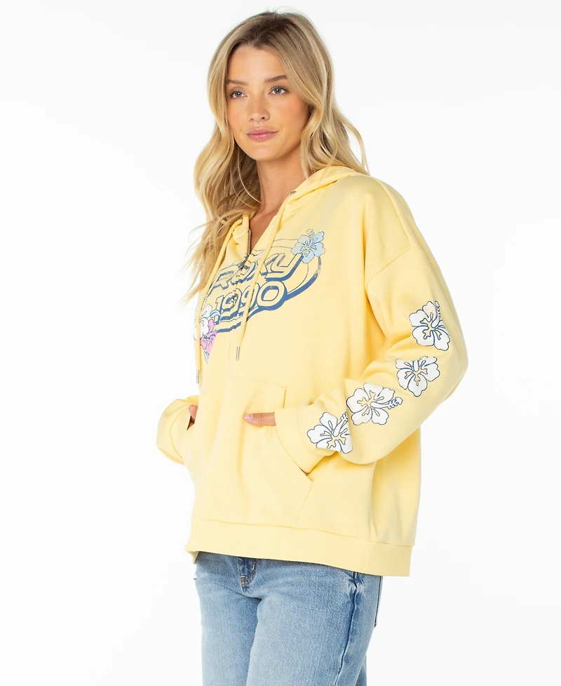 Roxy Women's Sundown Full-Zip Oversized Graphic Hoodie