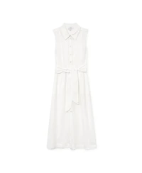 Reiss Women's Morgan Sleeveless Midi Cotton Dress with Side Pockets
