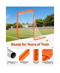 Sugift Small Kids Folding Portable Lacrosse Goal Net With Carry Bag Iron Frame For Youth Training