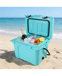 ECHTPeak Portable Hard Cooler with Bottle Opener, Cup Holder, 5-7 Day Ice Retention, for Camping, Beach, Fishing