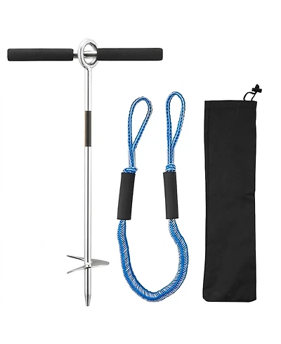 Sugift Stainless Steel Sand Boat Anchor with Spiral Blade for Jet Ski Pwc Pontoon Kayak