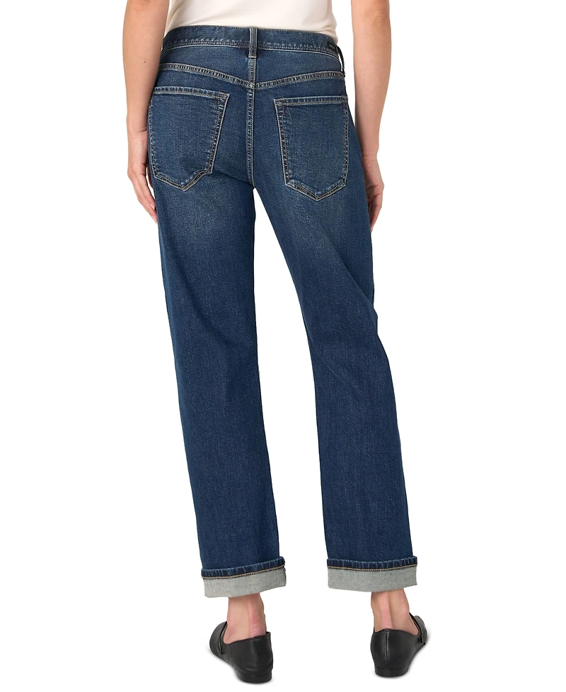 Liverpool Los Angeles Petite Sloane Slouchy-Girlfriend Cuffed Mid-Rise Jeans