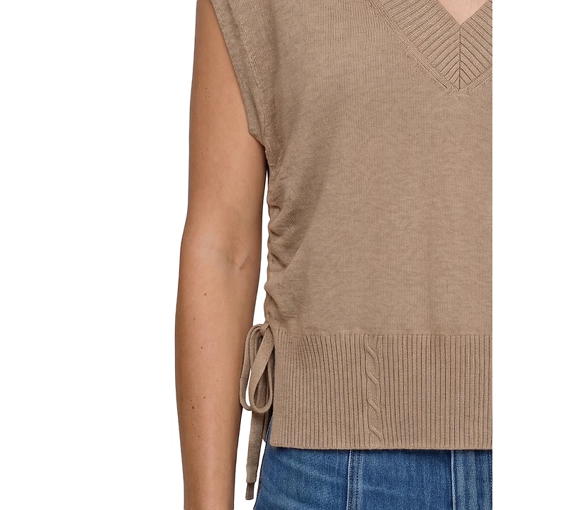 Liverpool Los Angeles Petite V-Neck Dolman Popover Adjustable-Side-Ties Sweater