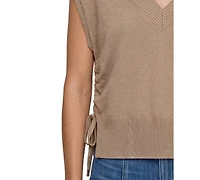 Liverpool Los Angeles Petite V-Neck Dolman Popover Adjustable-Side-Ties Sweater