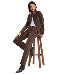 Liverpool Los Angeles Petite Kennedy Straight Leopard Print Straight-Leg Jeans