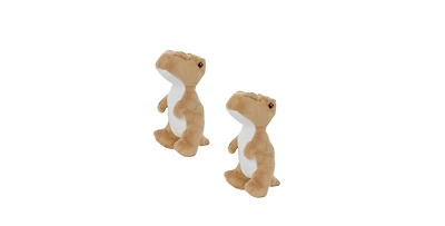 Mighty Jr Dinosaur TRex 2 Pack, Durable Plush Squeaky Dog Toy