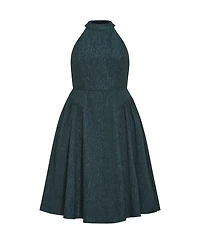 City Chic Plus Halter Jacquard A-Line Midi Dress