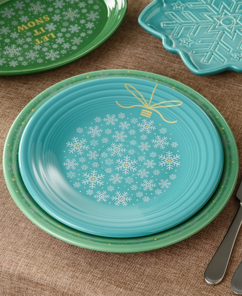 Fiesta Turquoise Snowflakes Luncheon 9" Ornament Plate, Exclusively at Macy's